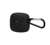 Funda de Silicona Geekria Compatible con el Estuche de Carga de los Auriculares inalámbricos Verdaderos JBL Tune Flex, Funda Protectora con mosquetón y Acceso al Puerto de Carga, Negro