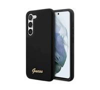Funda de silicona Guess con logotipo de metal, negro - Galaxy S23