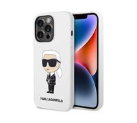 Karl Lagerfeld KLHCP14XSNIKBCH Funda rígida para iPhone 14 Pro MAX 6.7 Pulgadas Silicona Blanca Iconic