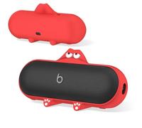 Funda de Silicona Kawaii para Altavoz Bluetooth inalámbrico Beats Pill, Funda Protectora antiarañazos Compatible con Altavoz Beats (Rojo)