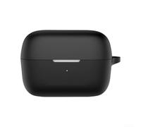 Funda de silicona ligera para Anker para Soundcore C50i que proporciona protección de cobertura completa y opción de fijación basada en mosquetón (negro)