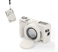 Funda de silicona ligera para Canon Powershot G7 X Mark III, material delgado y suave con cubierta de lente para mayor protección (blanco)