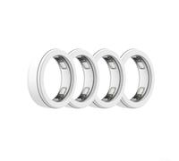 Funda de silicona ligera para Oura Ring 5, antiarañazos, en colores elegantes, negro, blanco, gris, transparente, tamaños S M, paquete de 4 (blanco S)