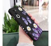 Funda de Silicona líquida con diseño de Mariposas moradas para Huawei P40, P50, P30, P20 Pro Lite, Nova 5t, Y7A, Mate 40, 30, 20 Pro Lite, Color Negro 2, para P Smart 2021