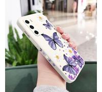Funda de Silicona líquida con diseño de Mariposas moradas para Huawei P40, P50, P30, P20 Pro Lite, Nova 5t, Y7A, Mate 40, 30, 20 Pro Lite, Color Blanco 2, para P Smart 2021