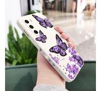 Funda de Silicona líquida con diseño de Mariposas moradas para Huawei P40, P50, P30, P20 Pro Lite, Nova 5t, Y7A, Mate 40, 30, 20 Pro Lite, Color Blanco 1, para P Smart 2021