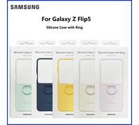 Funda de Silicona Líquida Original para Samsung Galaxy Z Flip5, Cubierta Protectora Antideslizante y Antigolpes para Teléfono Plegable Apricot