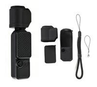 Funda de silicona líquida para DJI Osmo Pocket 4, funda suave de cuerpo completo con nano revestimiento, textura antideslizante en la parte posterior, protección de pantalla y cordón, accesorios de