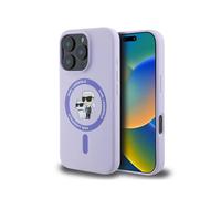 Funda de silicona morada Karl Lagerfeld MagSafe para iPhone 16 Pro