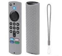 Funda de silicona para Alexa Voice Remote de 3ª generación, funda protectora con protección contra caídas y agarre antideslizante, para carcasa ajustada (gris)