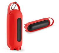 Funda de silicona para altavoz Beats Pill con asa, funda protectora de viaje, carcasa de piel suave a prueba de golpes, soporte para mejorar la estabilidad, 10.39 x 3.03 x 2.75 pulgadas (rojo)