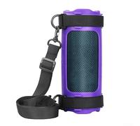 Funda de silicona para altavoz JBL Flip 7, resistente al agua, a los golpes, con correa para el hombro y soporte para bicicleta, diseño perfecto para viajes al aire libre y playa (morado)