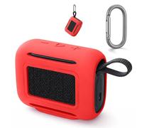 Funda de silicona para altavoz JBL GO 5, a prueba de golpes, funda protectora de cuerpo completo, funda suave para altavoces portátiles, funda de transporte de viaje con mosquetón (rojo)