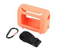 Funda de silicona para altavoz JBL Go 5, funda protectora a prueba de golpes con correa para el hombro, accesorio de viaje suave a prueba de caídas (naranja)