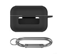 Funda de silicona para auriculares, 7.6 x 4.7 x 3.6 cm, para TOZO NC3 (2024), resistente a los arañazos, diseño transparente de visualización de batería, portátil con mosquetón (es negro)