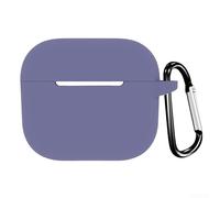 Funda de silicona para auriculares con agujero de gancho para AirPods de 3ª generación, funda protectora con fijación segura para viajes y uso diario (morado)