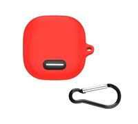 Funda de Silicona para Auriculares inalámbricos para Anker Soundcore Liberty 4 NC Funda antigolpes para Auriculares Funda Protectora con Gancho para Llavero Funda Lavable Antipolvo (Rojo)