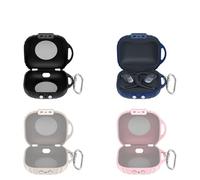 Funda de Silicona para Auriculares para Shokz OpenFit Air T511 Funda Protectora Anti-Rayaduras A Prueba De Golpes Funda para Auriculares Color sólido Estuche para Auriculares con mosquetón (Rosa)