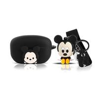 Funda de silicona para auriculares Sony WF-1000XM5 2023, diseño de piel de dibujos animados Suublg funda protectora con llavero de muñeca lindo y protección de cordón antipérdida (Mickey)
