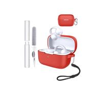 Funda de silicona para auriculares Soundcore C50i Open-Ear - Resistente a golpes, toergy impermeable, suave y duradera, con cordón, llavero y herramienta de limpieza, color rojo