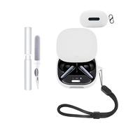 Funda de silicona para auriculares Soundcore Liberty 5 by Anker - Resistente a golpes, impermeable, suave y duradera, con cordón, llavero y herramienta de limpieza, color blanco