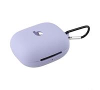 Funda de silicona para Beats Fit Pro, resistente a los arañazos, con mosquetón, color blanco (morado)