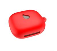 Funda de silicona para Beats Powerbeats Fit 2025, antigolpes, resistente a los arañazos, accesorio negro, rosa, naranja, azul, gris, 74,6 x 58,9 mm (rojo)