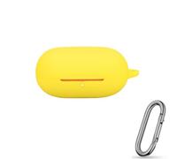Funda de silicona para Beats Powerbeats Pro 2 con mosquetón, kit de limpieza a prueba de golpes, accesorio de llavero, color negro (amarillo)