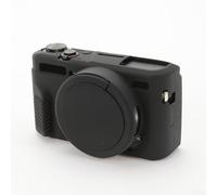 Funda de silicona para cámara Canon G7X Mark II completa a botones puertos y lente mientras mantiene un perfil compacto (negro)