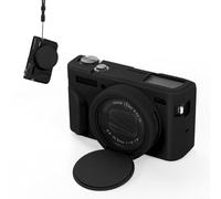 Funda de silicona para cámara Canon PowerShot G7X Mark II, 1 paquete, funda protectora delgada con cubierta de lente, antiarañazos, diseño ligero para viajes y uso diario (negro)