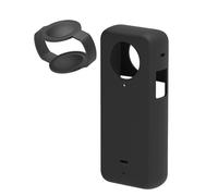 Funda de Silicona para CáMara de AccióN PanoráMica Insta 360 X3 Funda Protectora de Silicona una Prueba de Polvo Funda AnticaíDa (Negro)