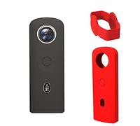 Funda de silicona para cámara de acción Ricoh, resistente al polvo, funda protectora de silicona con tapa de lente adecuada para Ricoh Theta sc2 360 Action Camera (rojo)