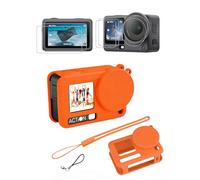 Funda de silicona para cámara deportiva DJI Osmo Action 6, toergy duradera y respetuosa con el medio ambiente, con agujeros precisos y compatibilidad de carga, naranja