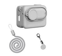 Funda de silicona para cámara deportiva y funda protectora de lente, apertura de montaje rápido con correa para el cuello, protector de cámara