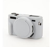 Funda de silicona para cámara digital Canon G7 X mark II, funda blanda con tapa de lente extraíble, ajuste delgado (gris)