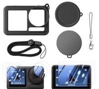Funda de silicona para cámara, tapa de lente, juego de película templada, funda protectora para cámara deportiva, accesorios para DJI Action 5pro/4/3