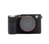 Funda de silicona para cámaras Sony A7CII y A7CR sin espejo con textura para un mejor agarre y seguridad del dispositivo (negro)
