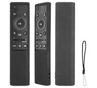 Funda de silicona para control remoto compatible con Samsung AH81-15047A AH81-15498A Soundbar Remote a prueba de golpes, funda protectora con cordón (negro)