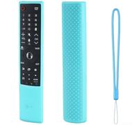 Funda de silicona para control remoto de TV compatible con LG AN-MR700 con resistencia a los golpes, manejo antideslizante y soporte de orientación que brilla en la oscuridad (azul luminoso)