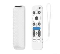 Funda de silicona para control remoto para GoogleTV Box 4K Pro con protección a prueba de golpes, moldeada para adaptarse a botones y puertos con precisión para evitar desalineaciones (blanco)