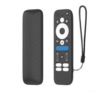 Funda de silicona para control remoto para GoogleTV Box 4K Pro con protección a prueba de golpes, moldeada para adaptarse a botones y puertos con precisión para evitar desalineaciones (negro)