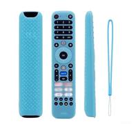 Funda de silicona para control remoto U65M TV con indicadores luminosos de botón, material resistente a caídas, funcionalidad completa y punto de fijación del cordón (azul luminoso)