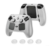 Funda de silicona para controlador de juegos para Steam Controller 2, antideslizante, antisudor, mango ergonómico, agarre mejorado, variedad de colores (transparente)