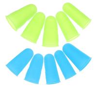 Funda de Silicona para Dedo 10 Piezas Antideslizante y Ligera | Azul y Verde, Diseño Antiquemaduras, Formato Compacto, Uso Individual en Paquete de 10