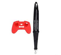 Funda de Silicona para DJI FPV y Avata Mando a Distancia con Cordón, Protege de Arañazos y Caídas (Rojo+Eslinga)