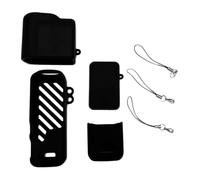 Funda de silicona para DJI Osmo Pocket 4 con 3 cordones antipérdida, ventilación de disipación de calor, compatible con abrazadera de cardán (negro)