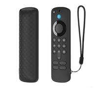 Funda de silicona para Fire TV 4K HD, modelo más reciente, control remoto de voz, construcción a prueba de golpes con alineación precisa de puertos y respuesta de botón sin costuras (negro)