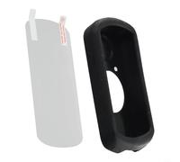Funda de silicona para Garmin Edge 1030 Plus/1030, cubierta protectora para computadora, a prueba de golpes, piel GPS para bicicleta con película de pantalla, negro/rojo (negro)