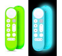 Funda de silicona para Google TV Streamer 4K TV GY3LE mando a distancia Glow in The Dark (verde y azul), paquete de 2