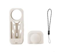 Funda de silicona para Insta360 X5 diseñada para una ventilación eficaz del calor y aberturas exactas para compartimentos USB y batería (blanco)